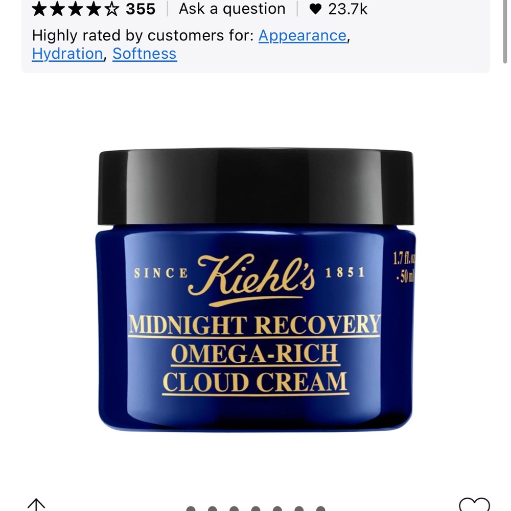 Kiehl's Midnight Recovery Omega-Rich Cloud Cream - brand new sealed